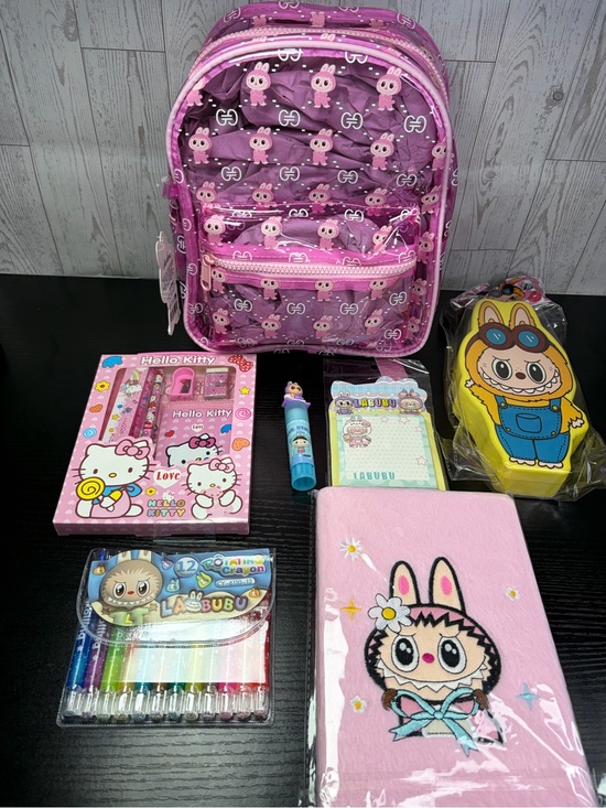 Other - 7pc Labubu Back To School Bundle!! Backpack,Pencil case,journal,crayons AND MORE